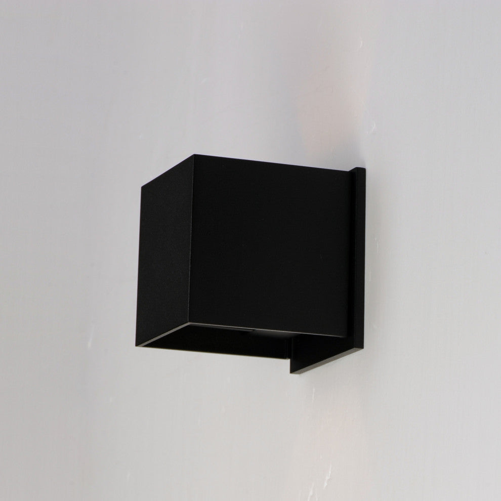 Black LED Outdoor Wall Sconce from the Alumilux Cube Collection