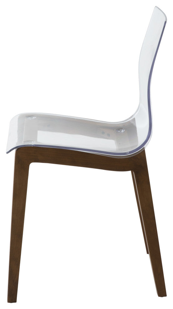 LeisureMod Marsden Modern Dining Side Chair With Beech Wood Legs, Walnut