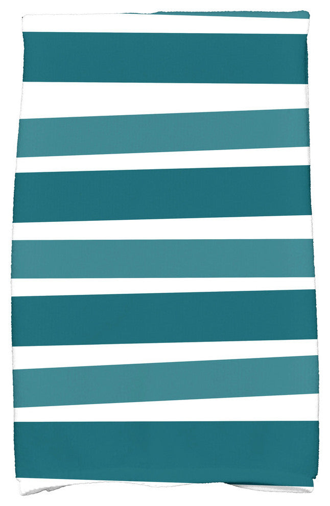 Stripes Decorative Holiday Stripe Print Hand Towel, Teal