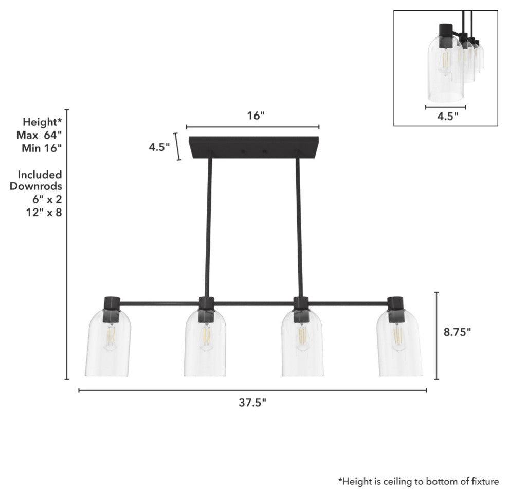 Hunter Lochemeade Noble Bronze 4 Light Chandelier Ceiling Light Fixture