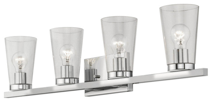 Cityview 4 Light Polished Chrome Large Vanity Sconce