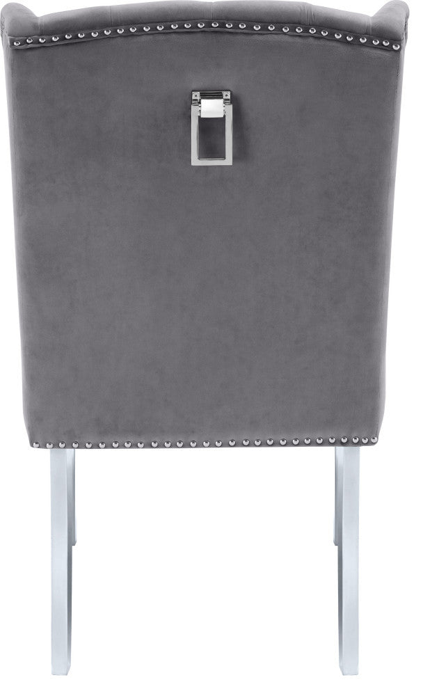 Suri Velvet Upholstered Dining Chair, Gray