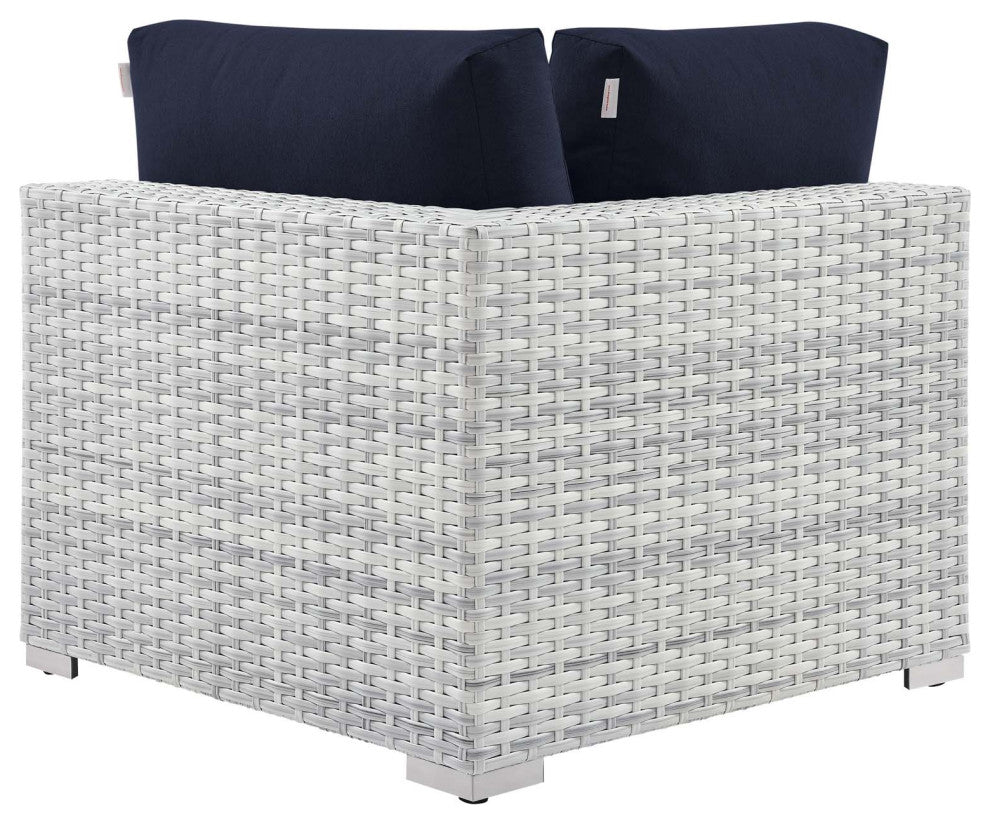 Convene Outdoor Patio Corner Chair Light Gray Navy