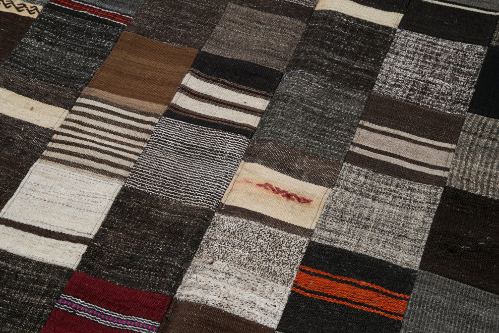 Rug N Carpet - Handmade Turkish 6' 7'' x 9' 10'' Vintage Patchwork Kilim Rug