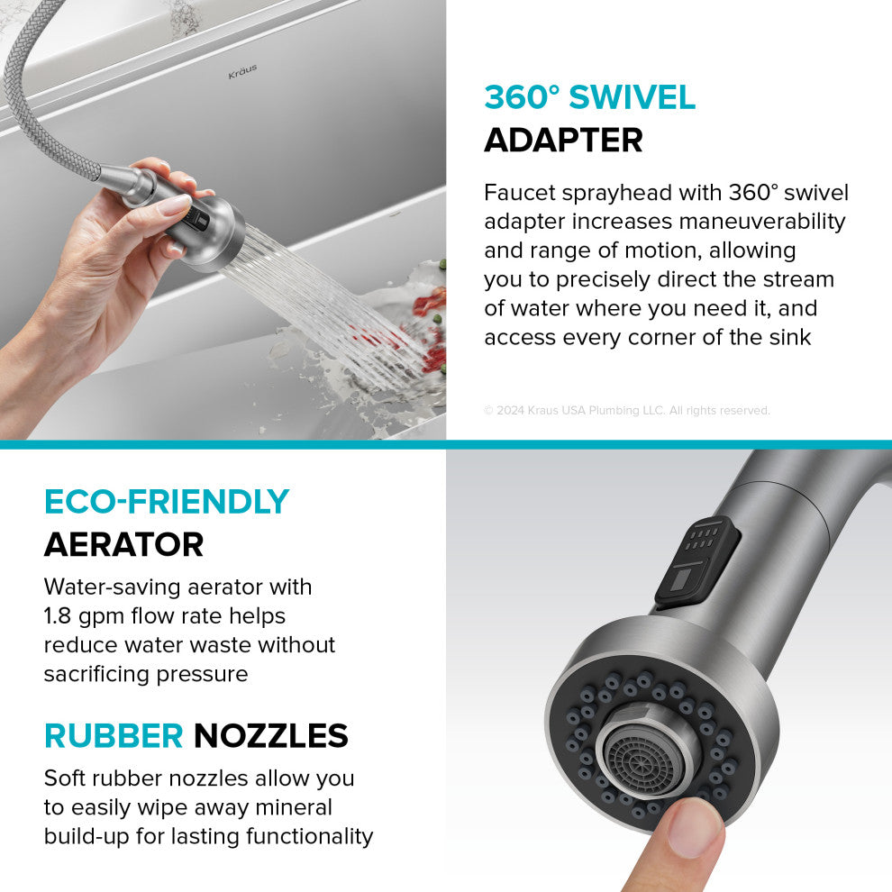 Bolden 2-Function Pull-Down 1-Handle Kitchen Faucet, Spot-Free Stainless Steel