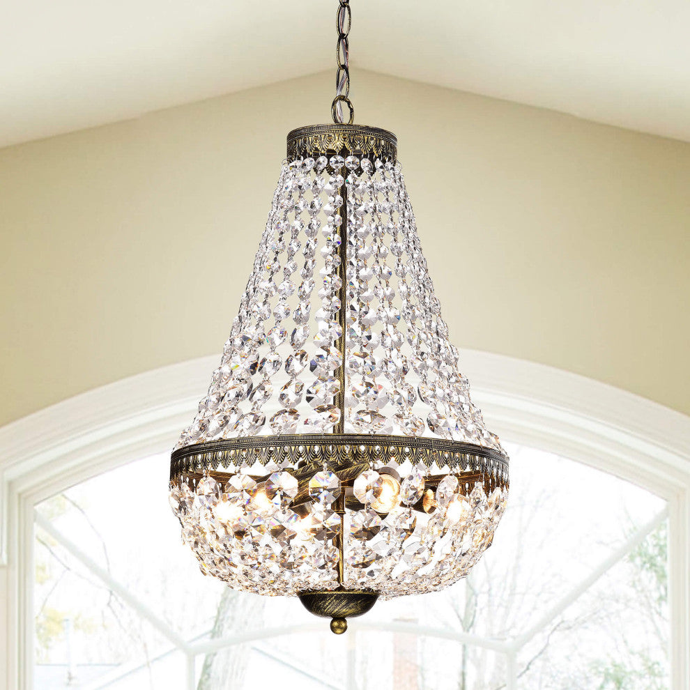 Claire Crystal Glass Beads 6-light Chandelier