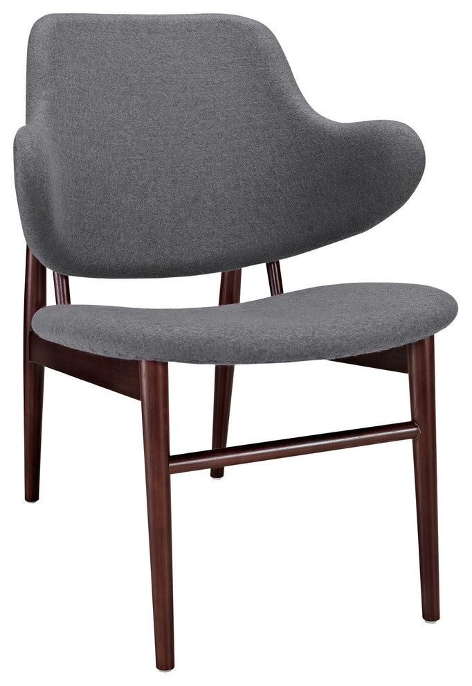 Modern Contemporary Living Room Wood Lounge Chair Dark Gray