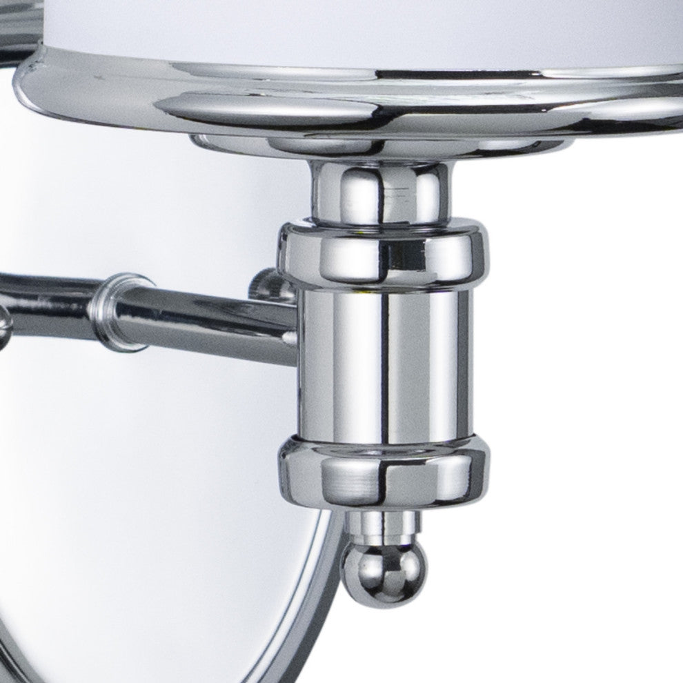 Carlisle Vanity Light, Chrome, White Frosted Opal Glass, 1-Light