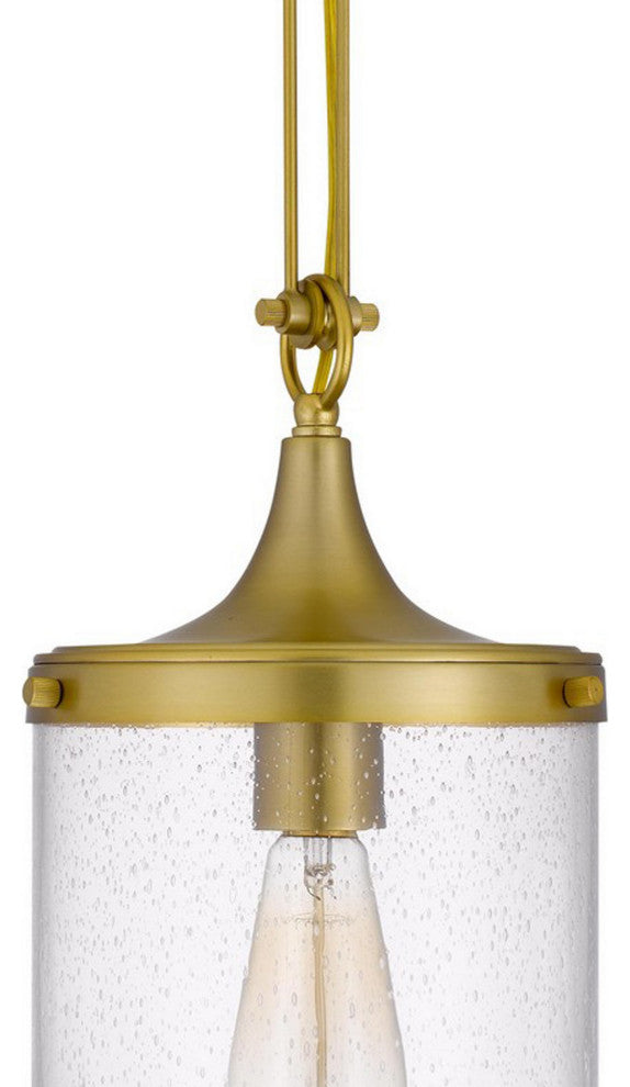 Benzara BM282187 8" Pendant Ceiling Light Fixture, Glass Shade, Adjustable