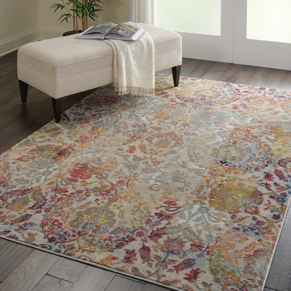 Nourison Ankara Global 4' x 6' Ivory Orange Vintage Indoor Rug