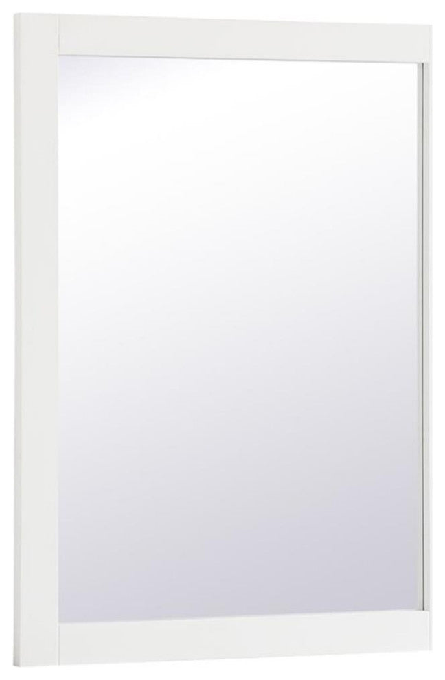 Elegant Decor Aqua 32" x 24" Wood Frame Bathroom Mirror in White