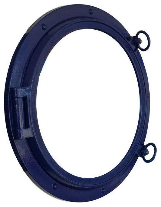 Decorative Ship Porthole Window, Navy Blue, 24''