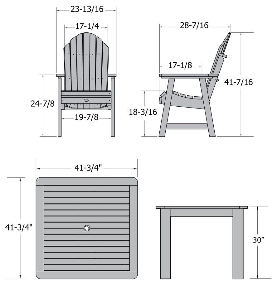 Hamilton 5-Piece Square Dining Set, Nantucket Blue