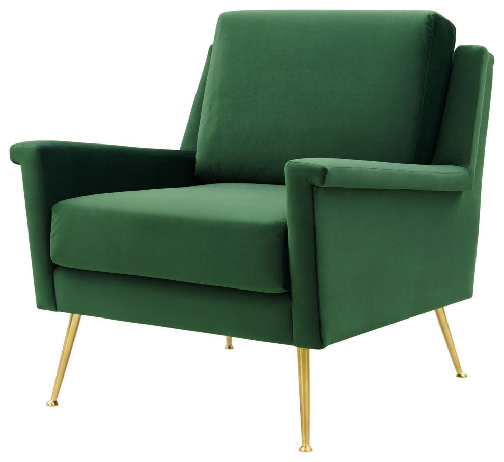 Armchair Accent Chair, Velvet, Gold Green, Modern, Living Lounge Hospitality