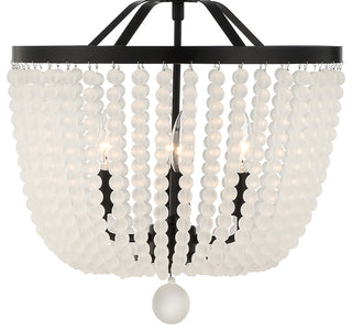 Rylee 4-Light Matte Black Chandelier Frosted Beads