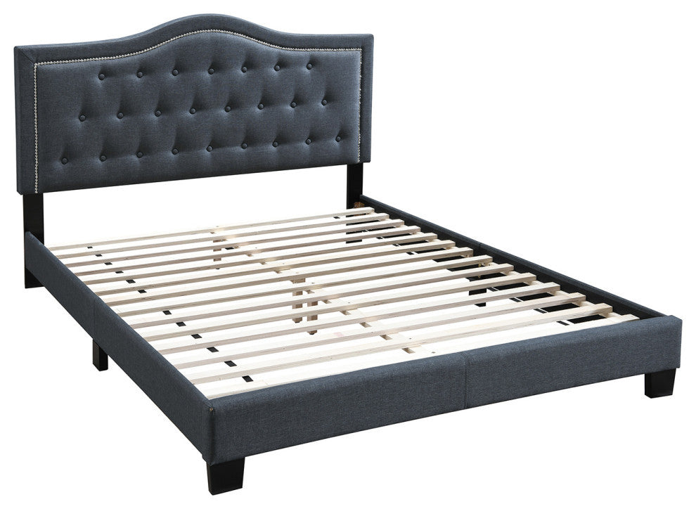 Twin Fabric Upholstered Bed, Charcoal