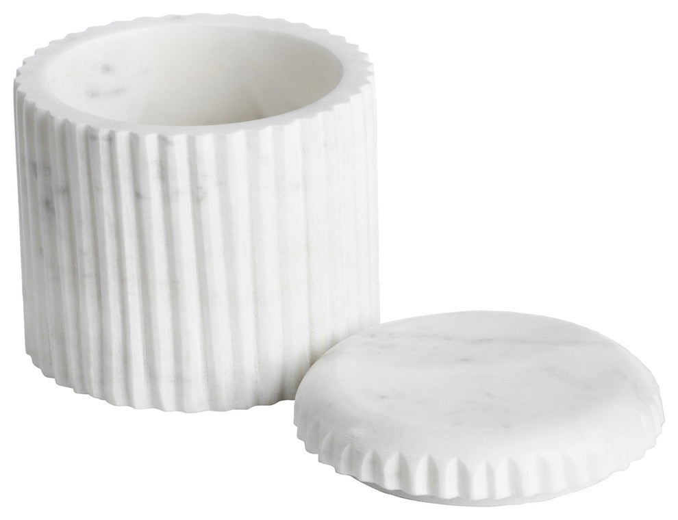 Mannara 4" Tall Marble Lidded Container