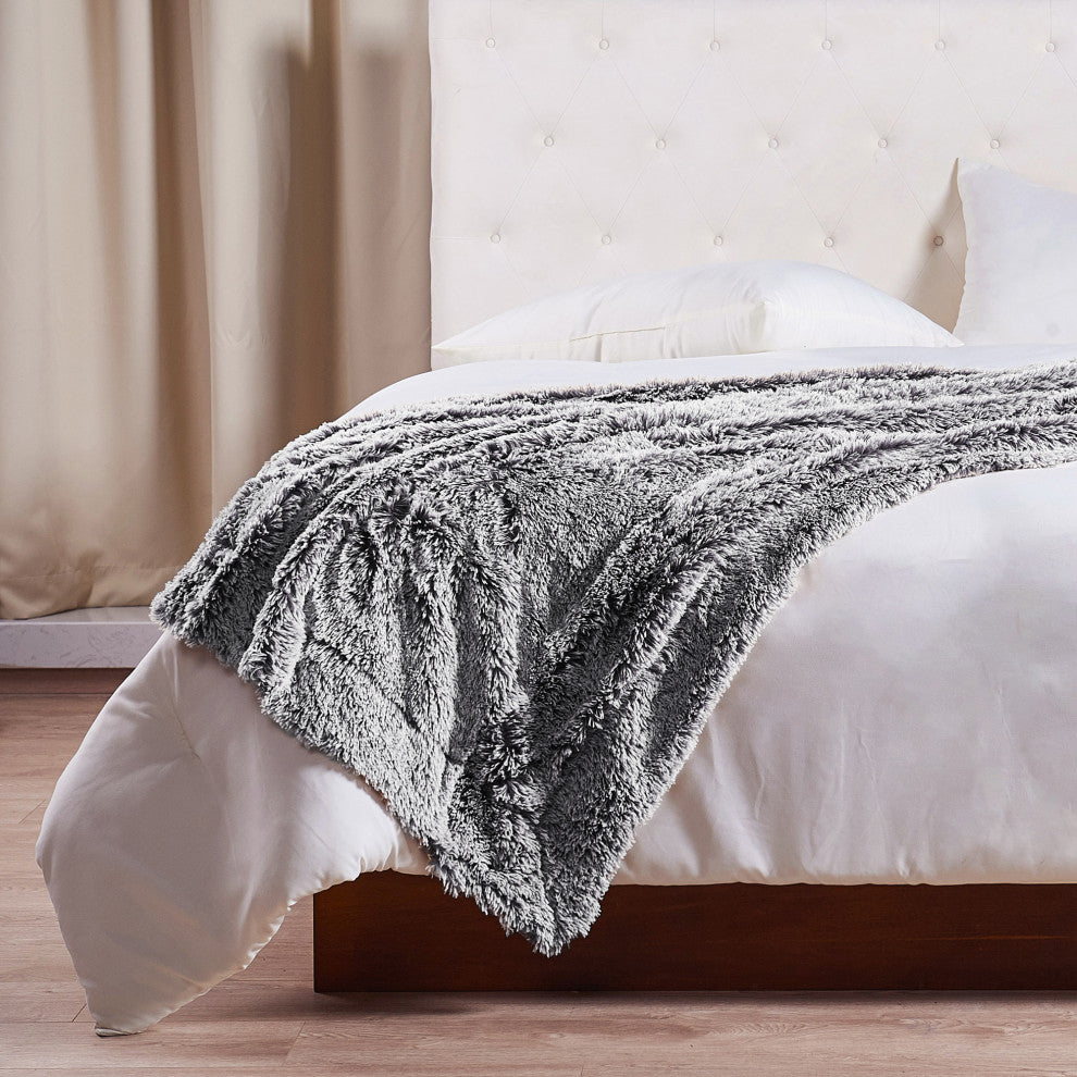 Woolly Mammoth Throw Blanket, Black