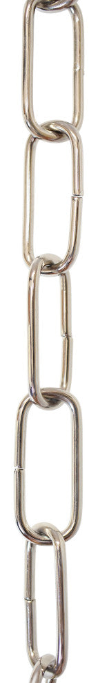 Brass Standard Link Chandelier Chain, 3', Polished Nickel, U40