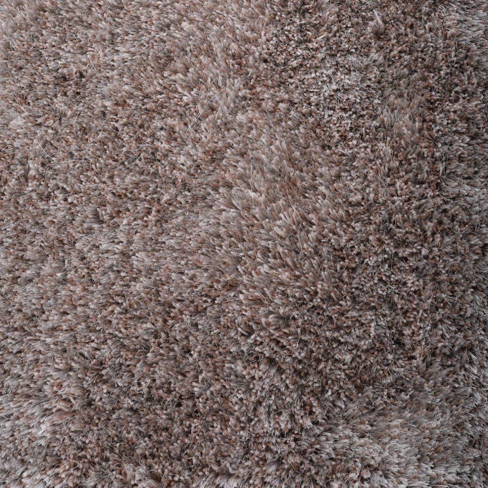 HAND TUFTED SHAG POLYESTER ECO-FRIENDLY AREA RUGS, Silver Color, Solid