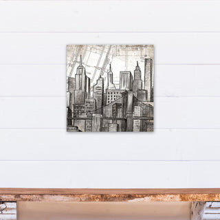 Sketch City Skyline Print on Canvas