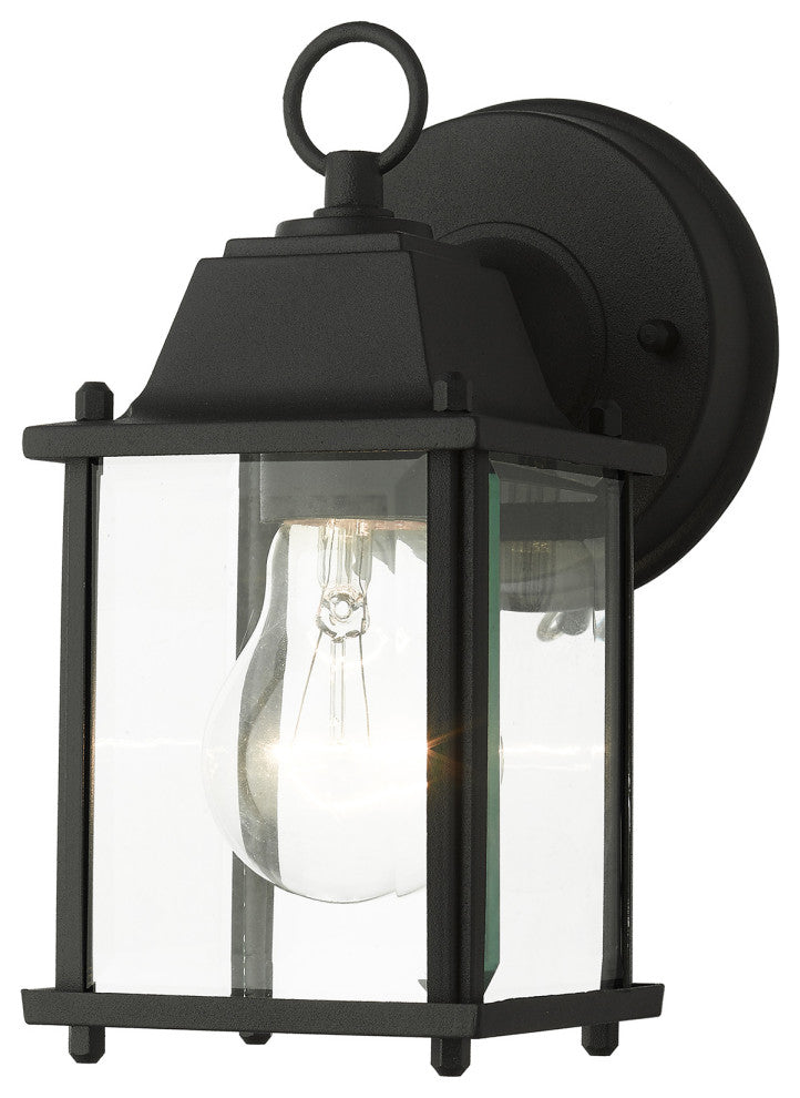Textured Black Traditional, Historical, Outdoor Wall Lantern