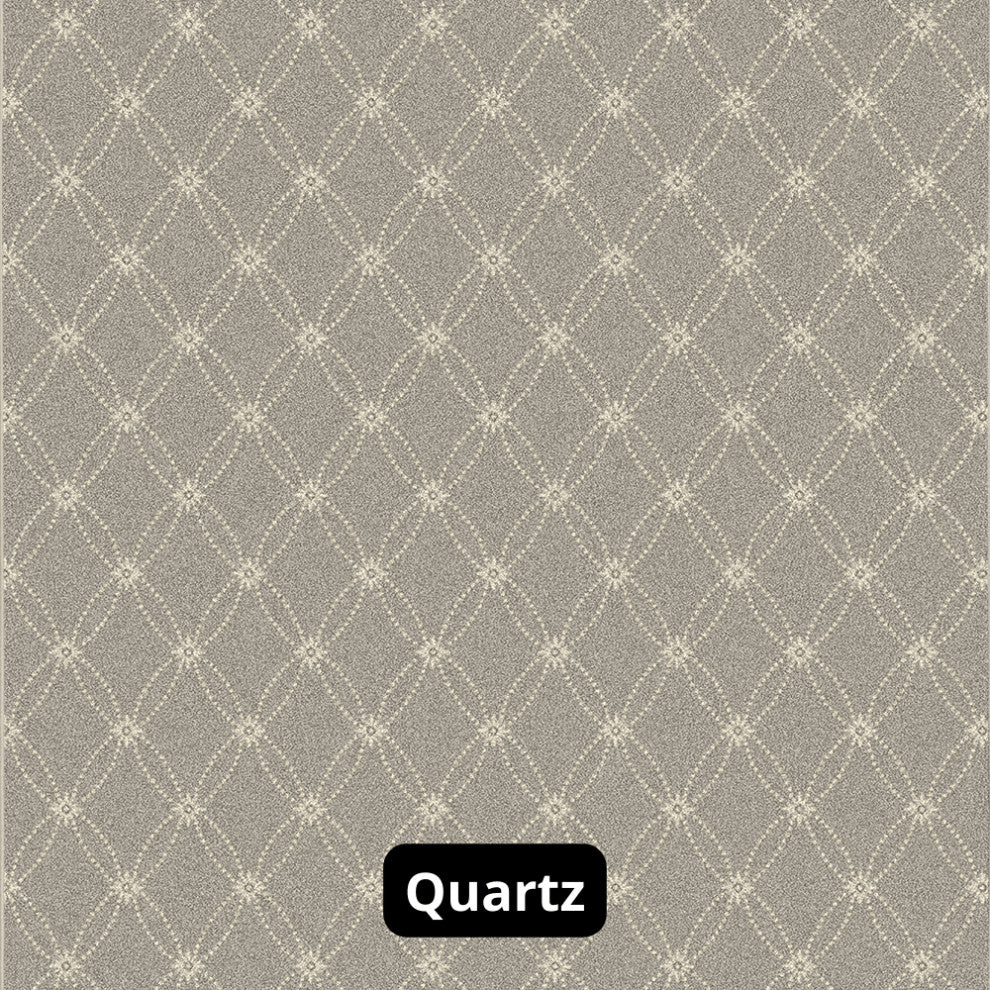 Ribbon Pattern 3/8 Thick Indoor Area Rug Carpet, Quartz, 10x10