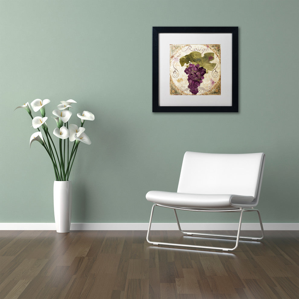 Color Bakery 'Tuscany Table Rouge' Art, Black Frame, White Matte, 16"x16"
