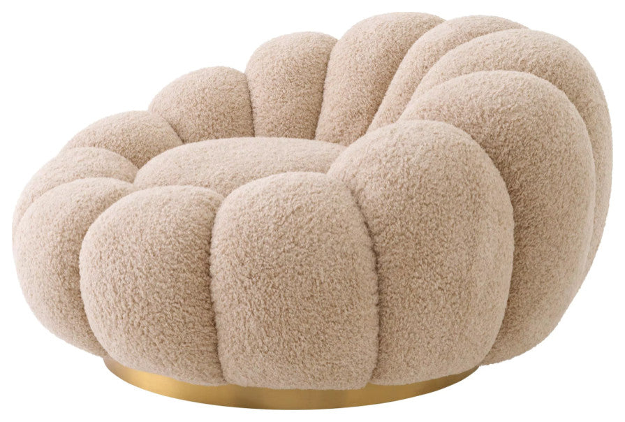 Flower Design Swivel Chair | Eichholtz Mello, Light Brown
