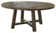 Benzara BM274126 Wood Planked Dining Table, Extension Leaf, Rustic Taupe Gray