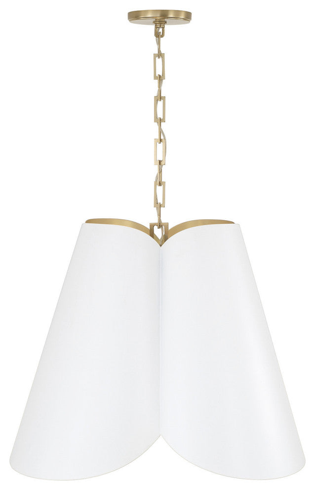 Capital Lighting 355441 Maeve 27"W Pendant - Matte Brass / White