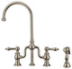 Twisthaus Plus Bridge Faucet With Gooseneck Swivel Spout, Lever Handles and Soli