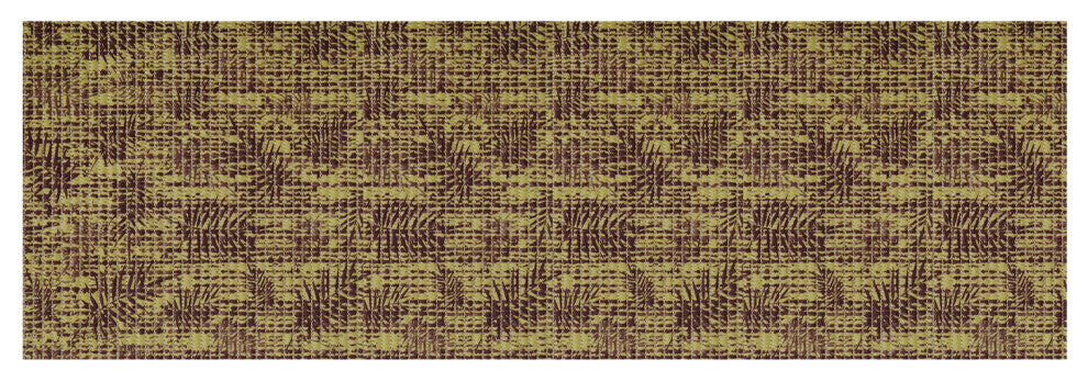 Leaf PVC Bathroom Mat, Beige, 26" x 79", Covers 13.9 sq ft