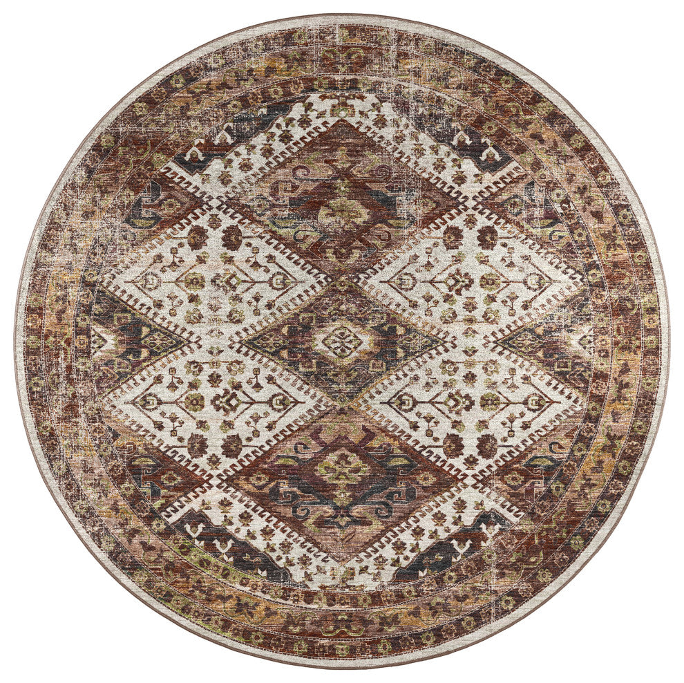 Jericho JC9 Putty 4' x 4' Round Rug
