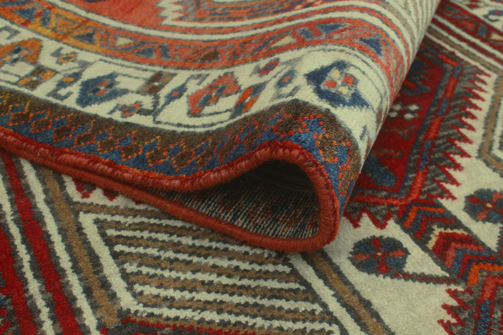 Fine Vintage Distressed Hamide Red/Ivory Runner, 3'3x10'10