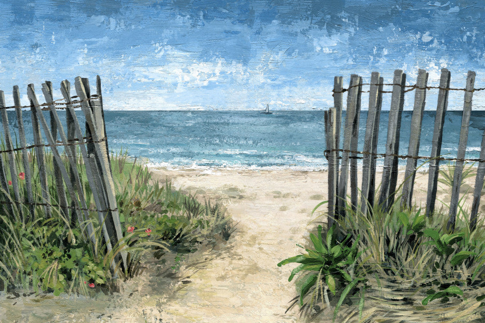 "Lone Sailboat" Painting Print on Wrapped Canvas, 60x40