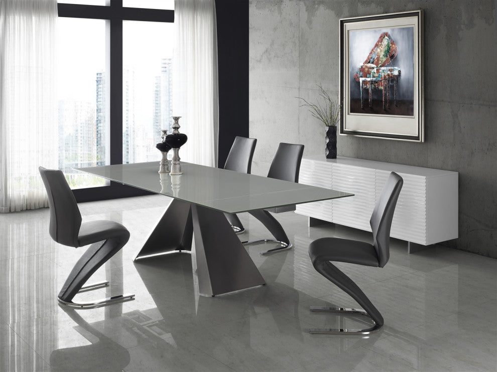 Boulevard Set of 2 Dining Chair, Pu Leather, Gray
