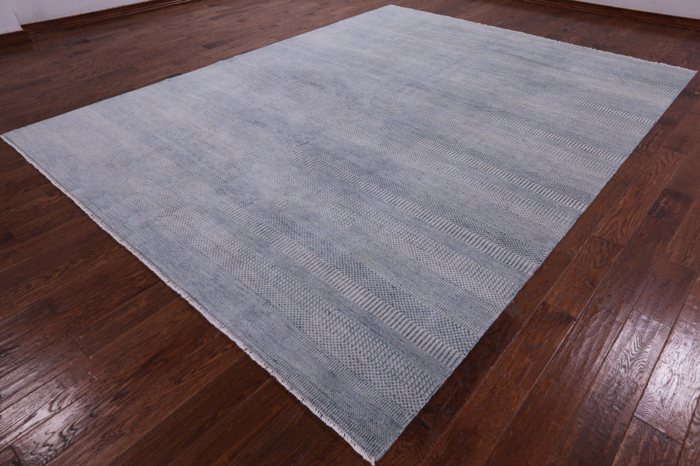 9' 3" X 12' 1" Savannah Gabbeh Wool and Silk Hand-Knotted Rug Q6623