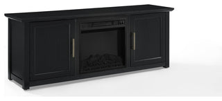 Camden 58" Low Profile TV Stand With Fireplace Black