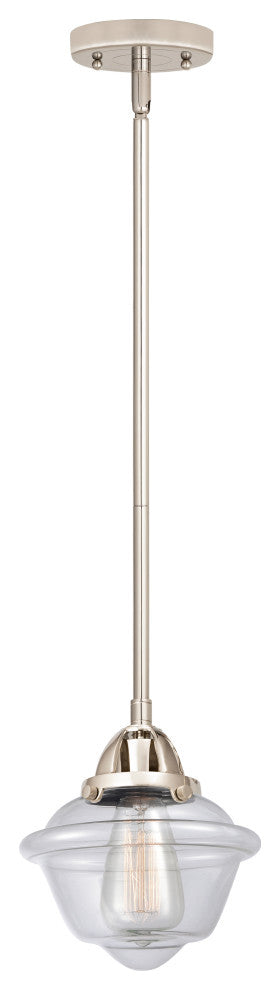 Small Oxford Mini Pendant, Polished Nickel, Clear, Clear