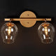 LALUZ 2-Light Gold with Glass Wine Cup Bathroom Vanity Lights