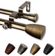 Anya 13/16" Double Curtain Rod Antique Brass