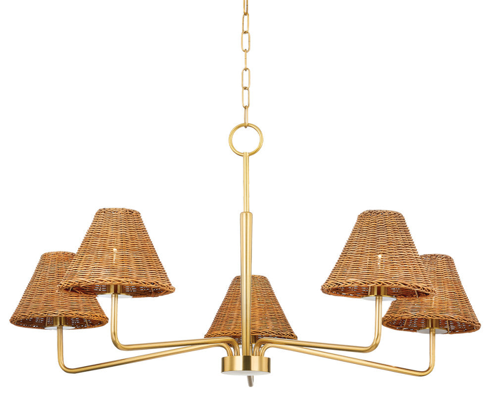 Issa 6-Light Chandelier Aged Brass