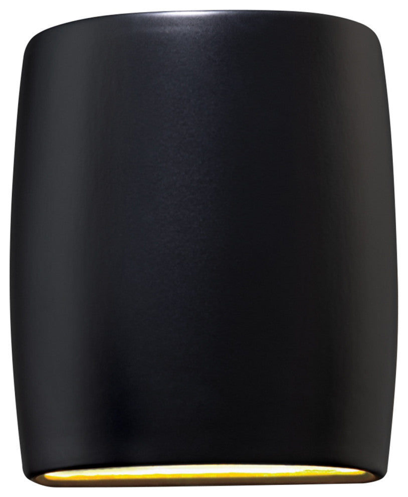 Ambiance Small Cylinder, Open Top/Bottom Wall Sconce, Matte Black, Dedicated LED