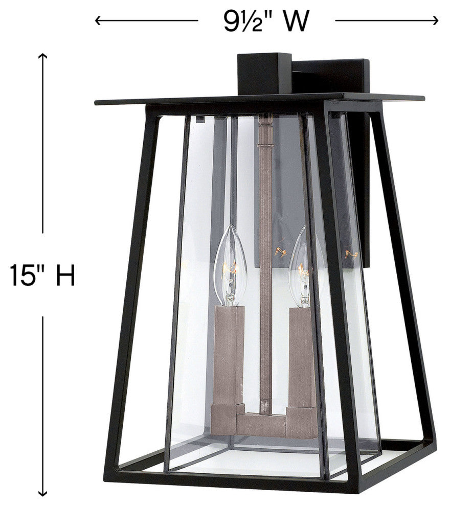 Hinkley Walker Medium Wall Mount Lantern, Black