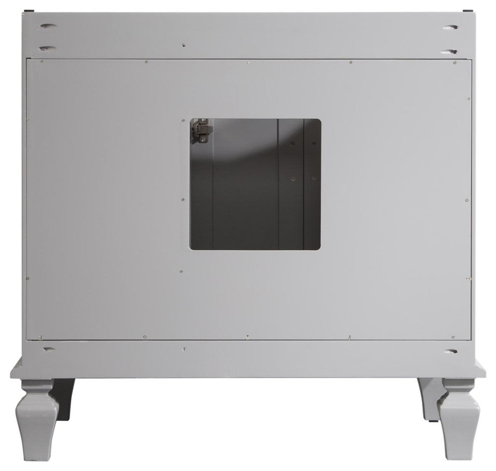 Solid Wood Bathroom Vanity with Quartz Top and cUPC Certified Sink, Titainum Grey, 36 Inch