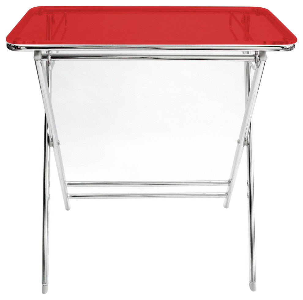 LeisureMod Victorian Foldable End Side Table Tray, Red