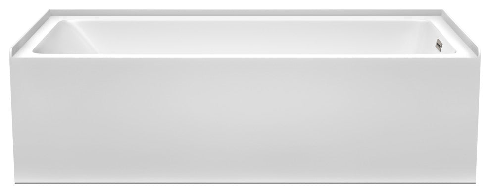 Grayley 60x30x18" Alcove Bathtub With Right-Hand Drain andTrim, Brushed Nickel