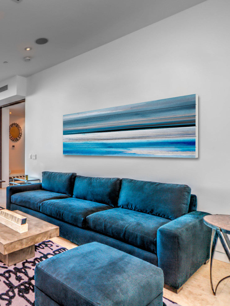 "Pikakari" Print on White Wood, 45"x15"