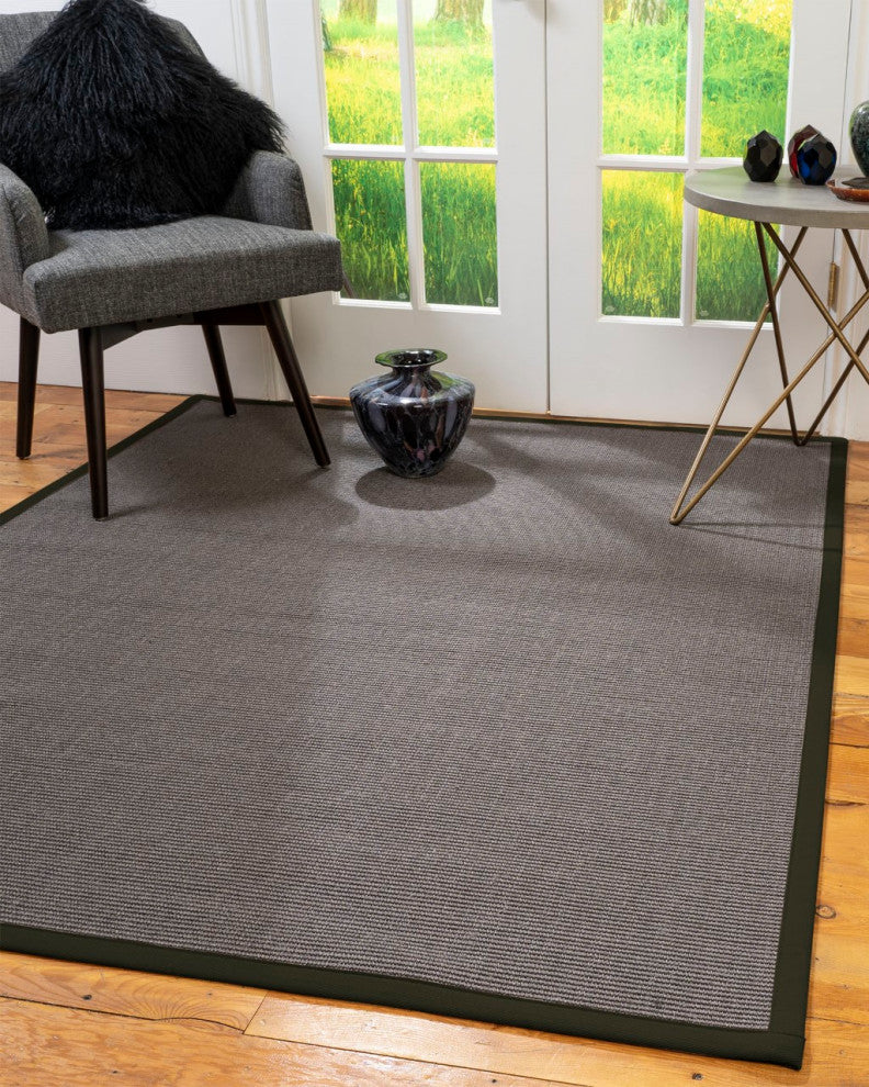 Natural Area Rugs Big Sur Custom Sisal Rug, 12'' x 18'', Moss Border